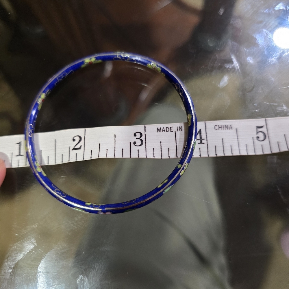 Vintage Blue Cloisonné Enamel Bangle - Picture 4 of 4